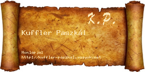 Kuffler Paszkál névjegykártya